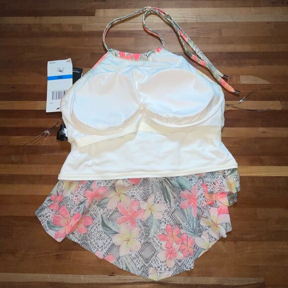 Coco Reef Womens Monaco Aura Crop Underwire Tankini Multi, 36C - Picture 6 of 11